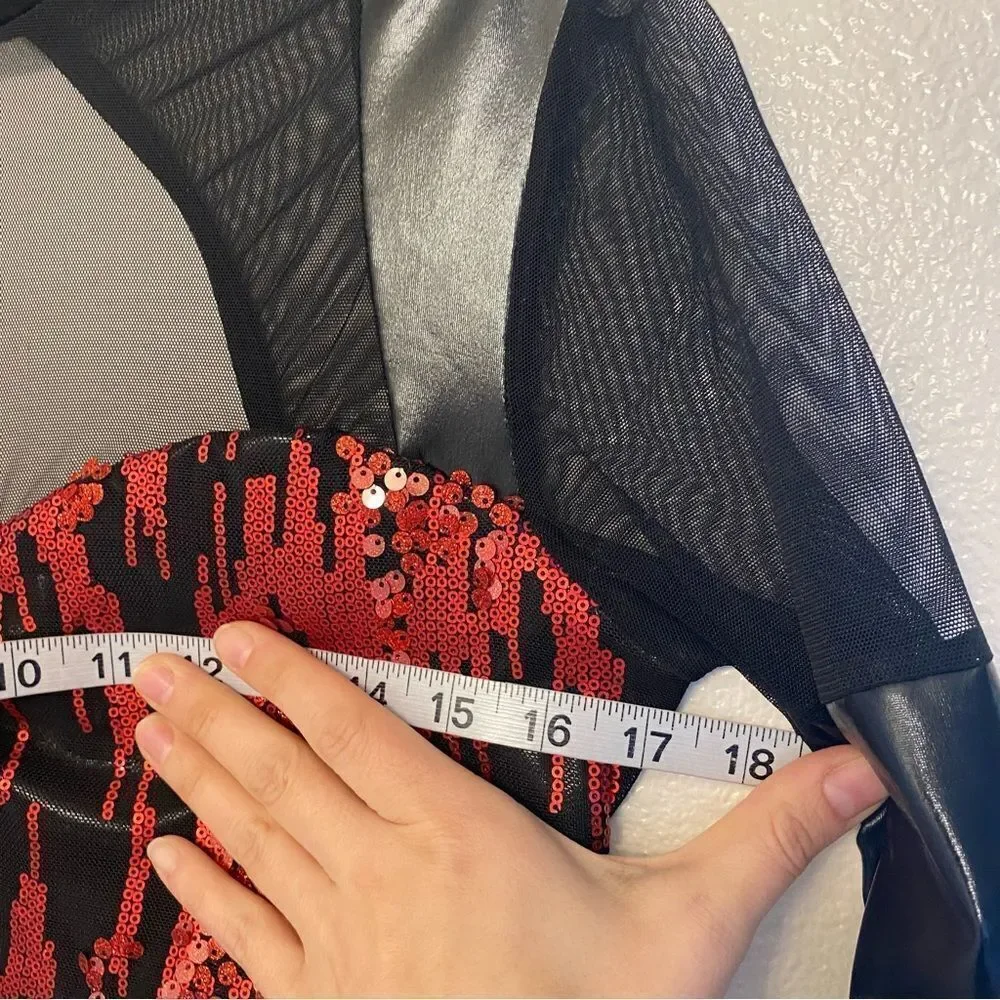 Kelle dance jazz acro costume leotard res sequin JAGGED SPIRIT 5172 LA adult